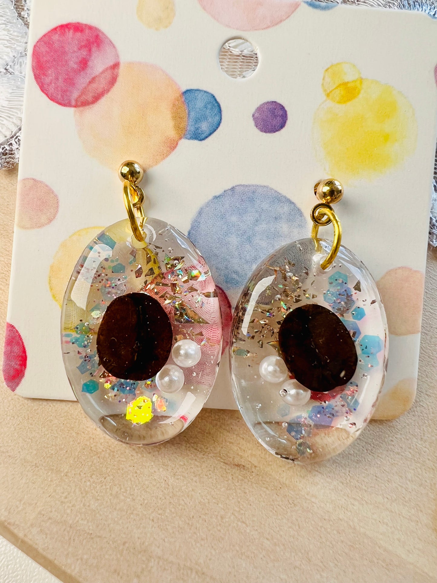 Lovely coffee bean earrings