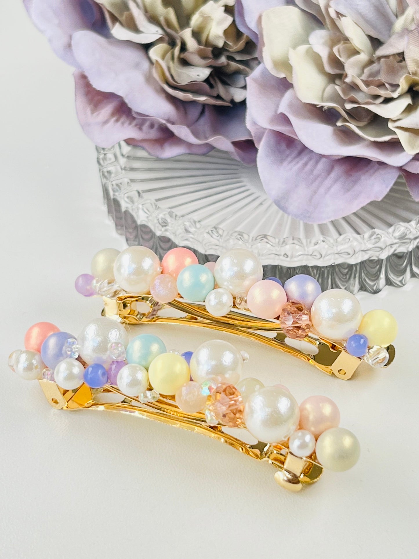 Macaron colourful bubbles hair clips