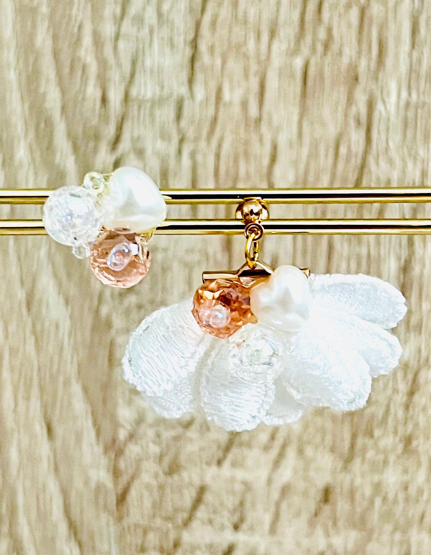 Lace and crystal earrings