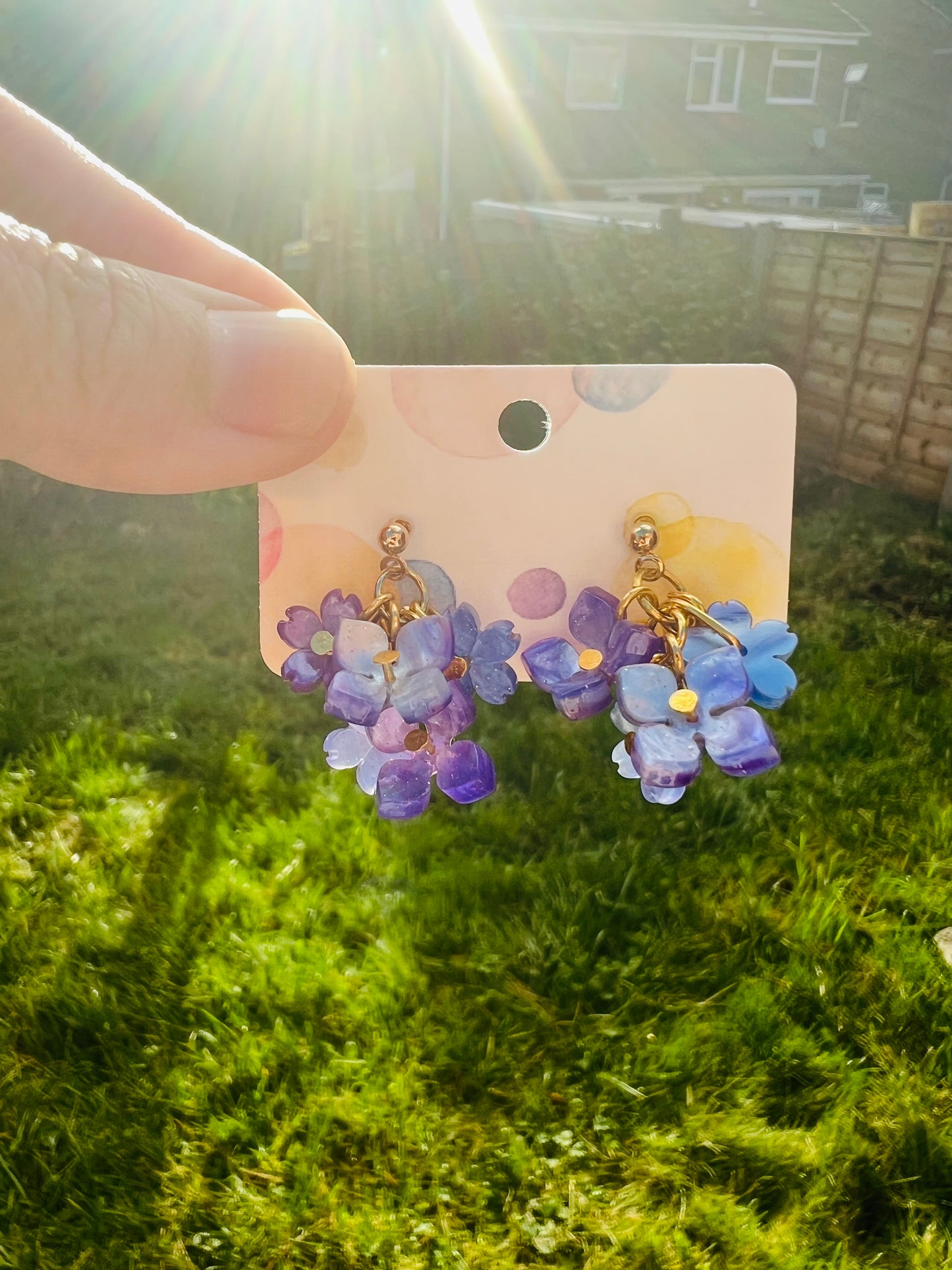 Little purple flower earrings