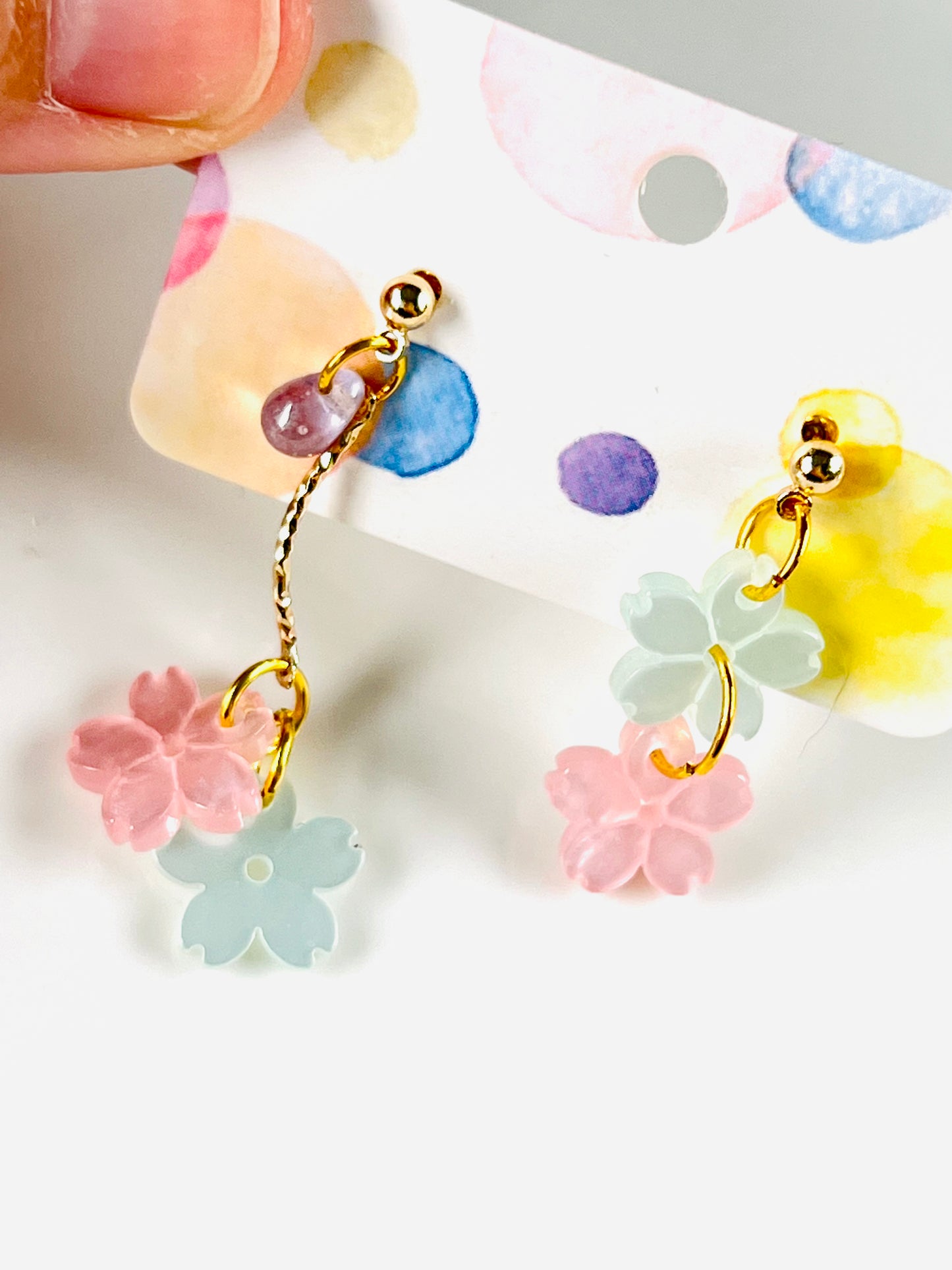 Colourful Sakura earrings