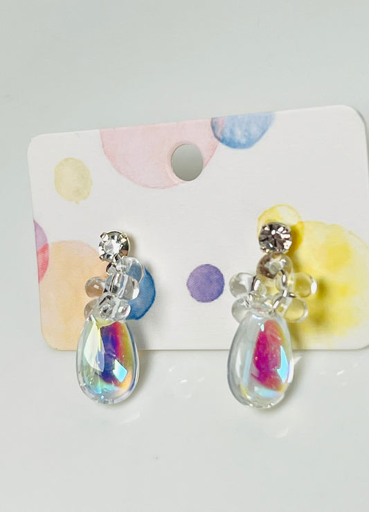 Colour glaze water droplets earrings