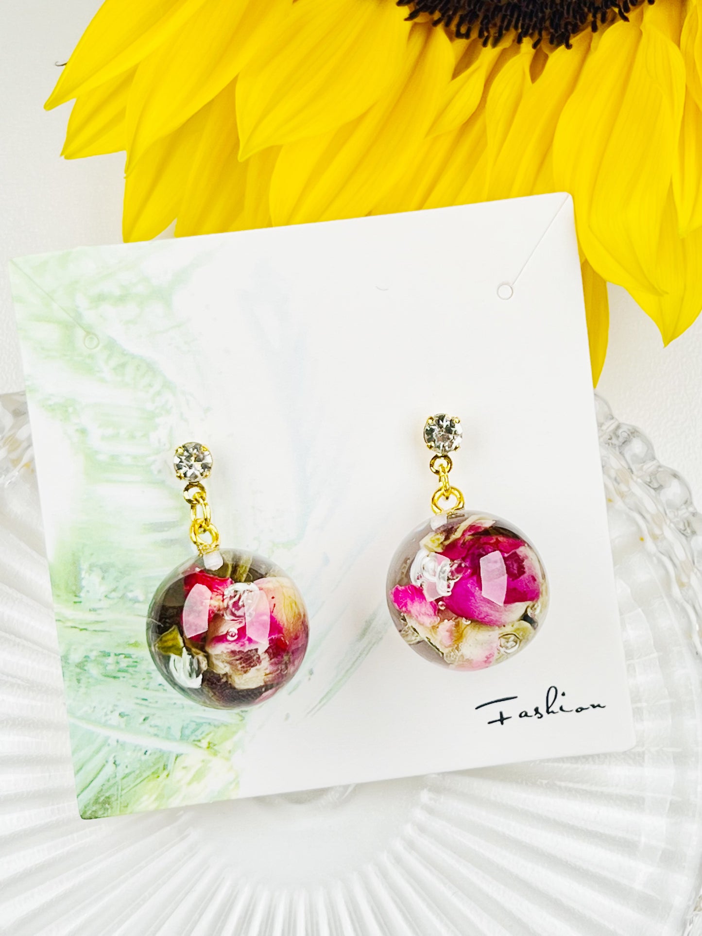 Lovely rose earrings