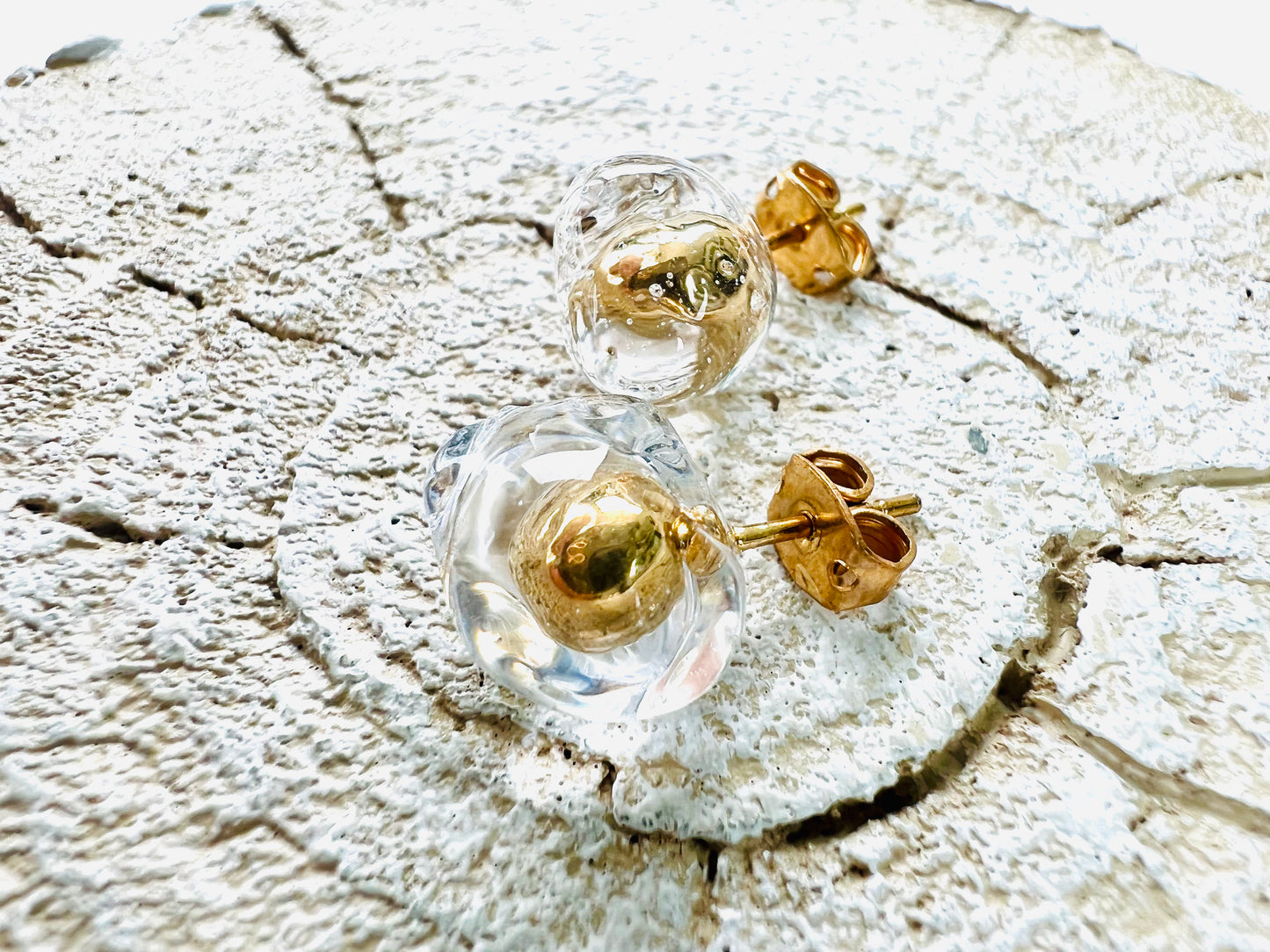 Be water-Golden / sliver ball in water earrings