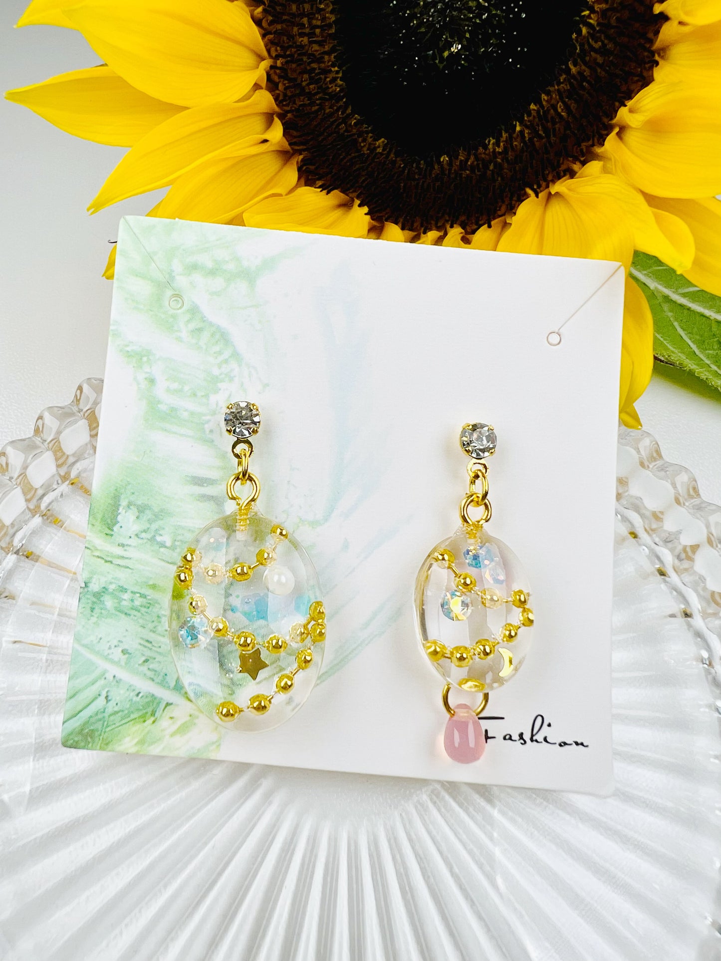 Golden ball earrings