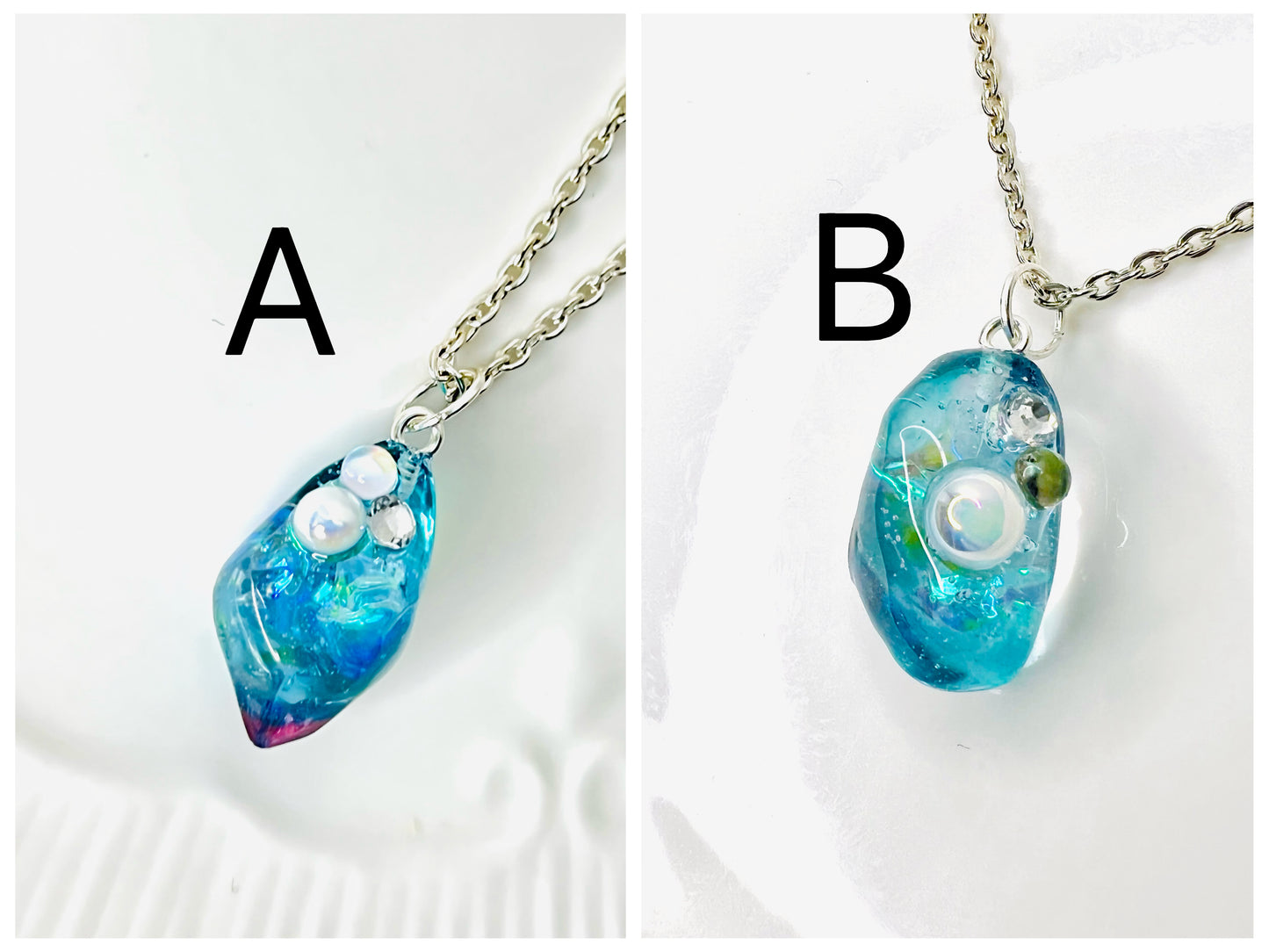 Blue crystal necklaces