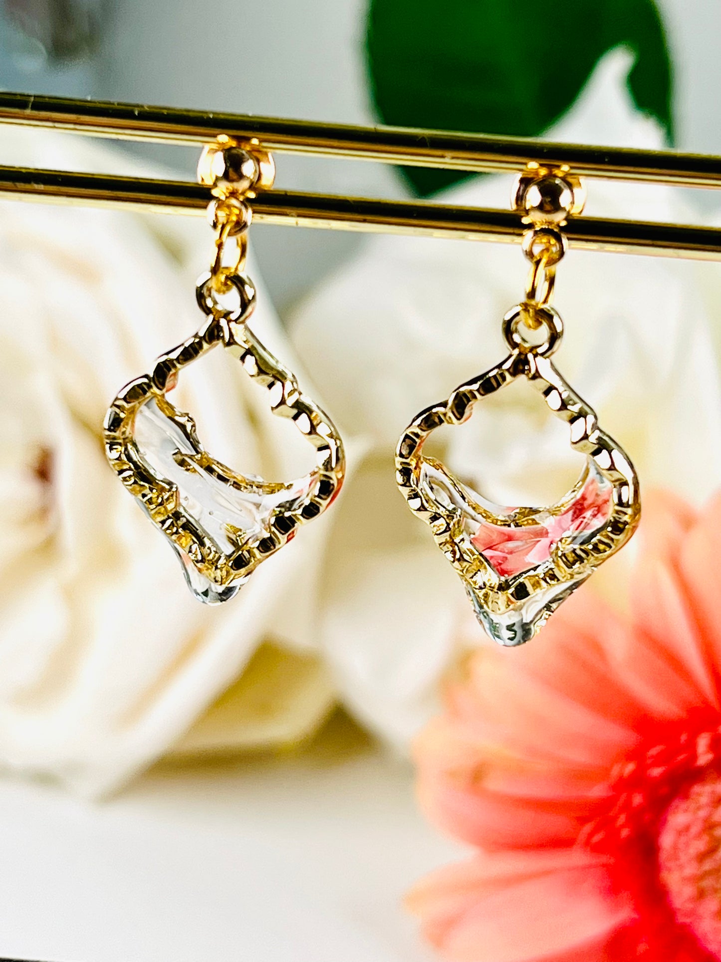 Be water- Golden diamond earrings