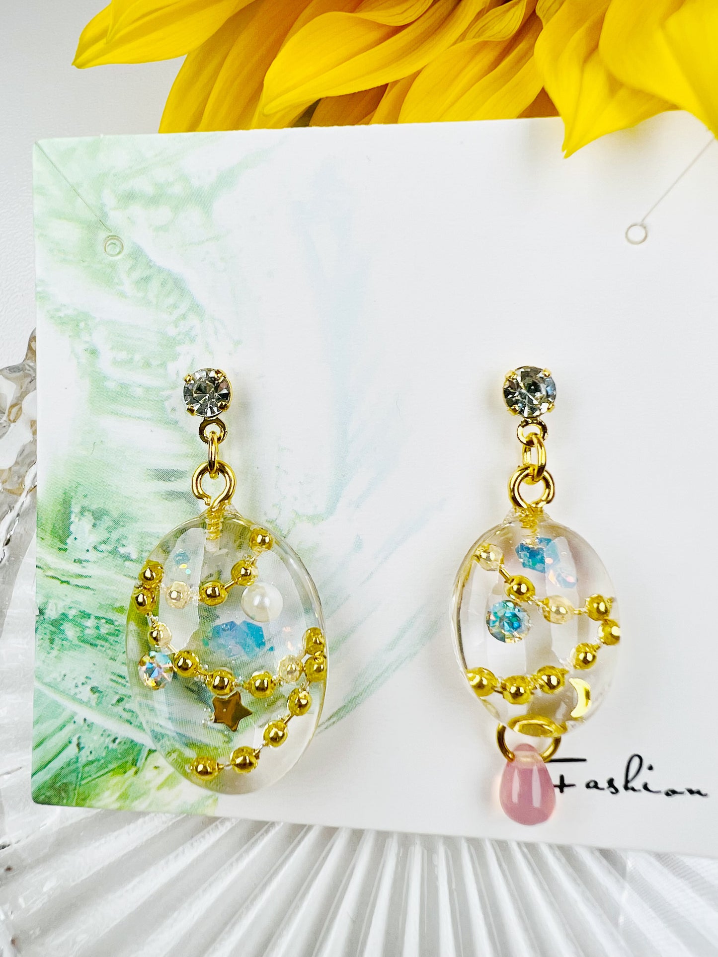 Golden ball earrings