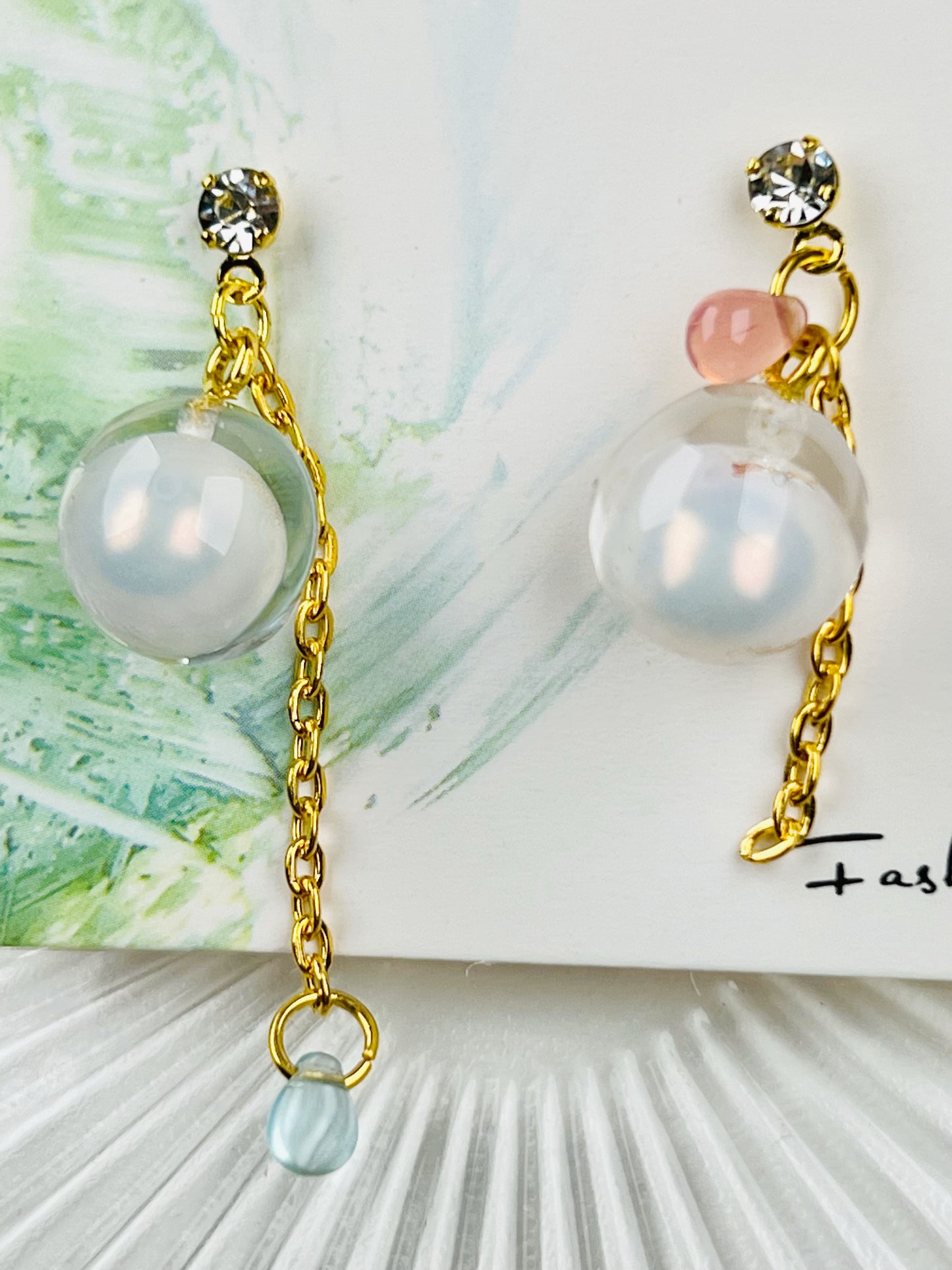 White pearl earrings