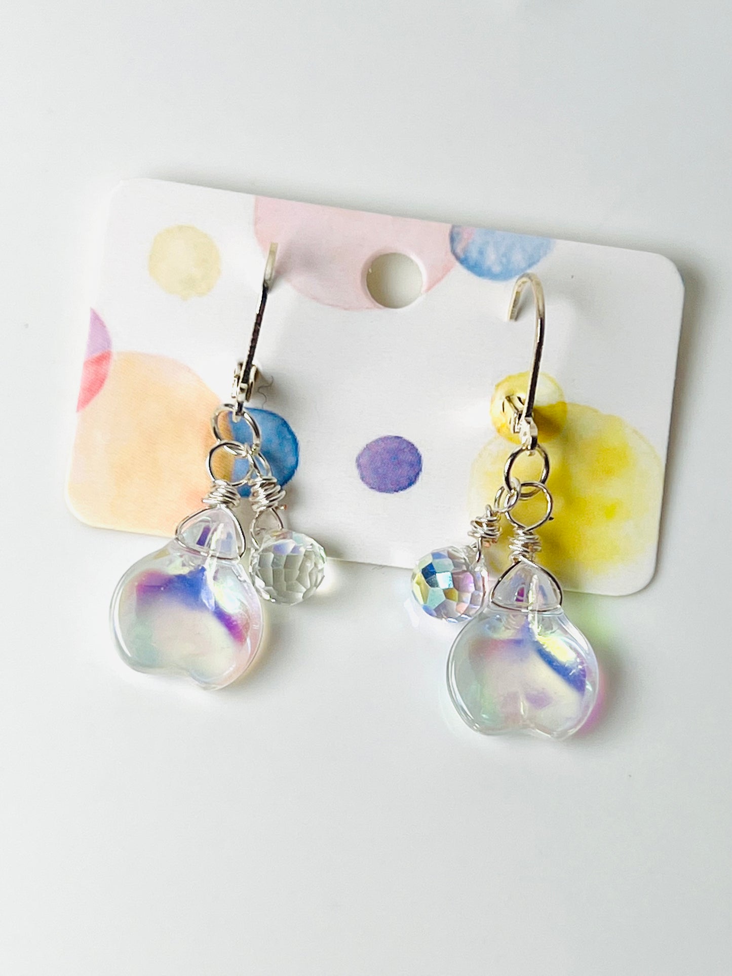 Colour glaze leaf earrings