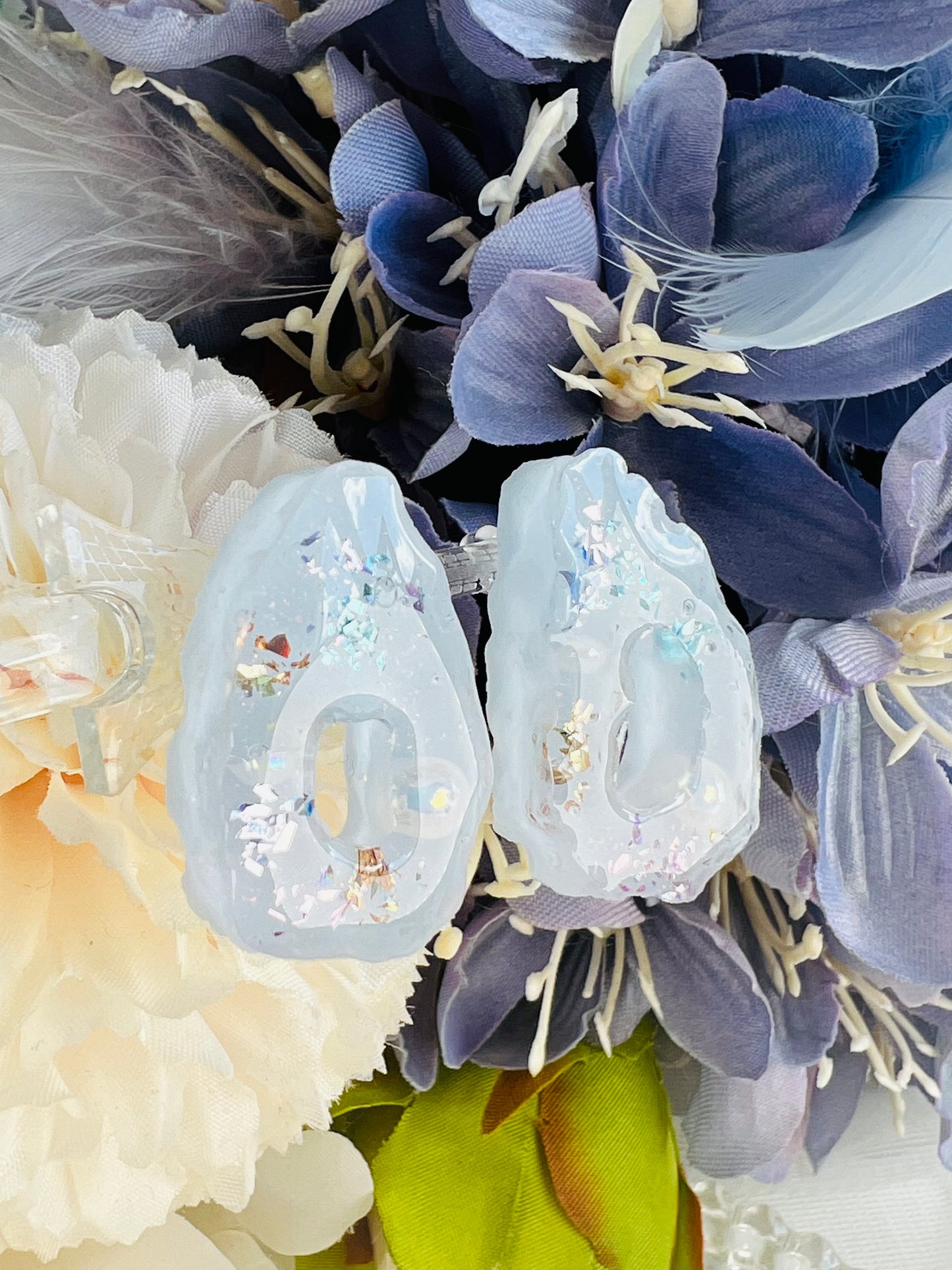 Shiny rock earrings