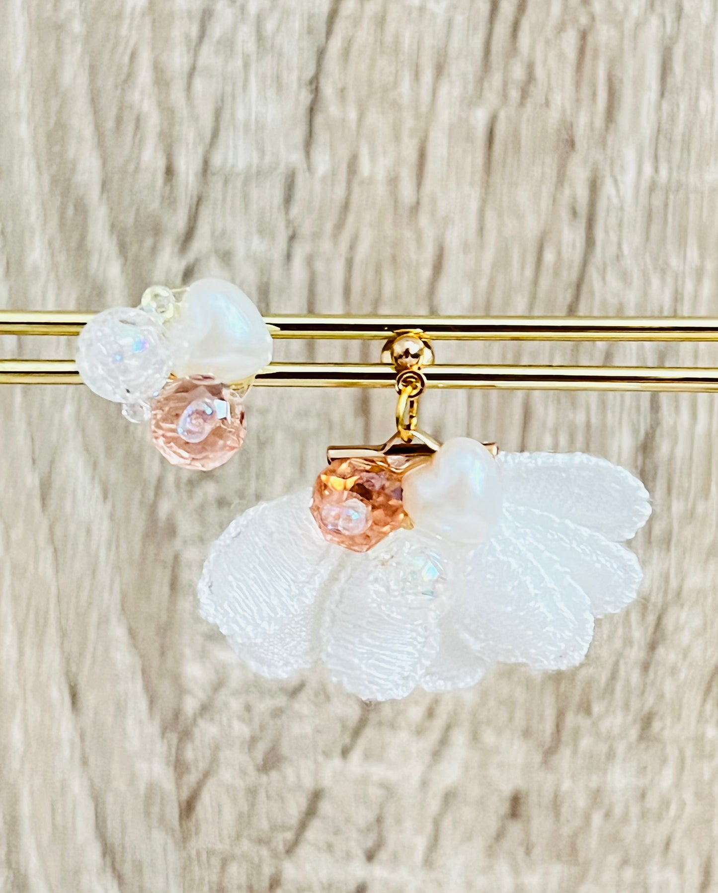 Lace and crystal earrings