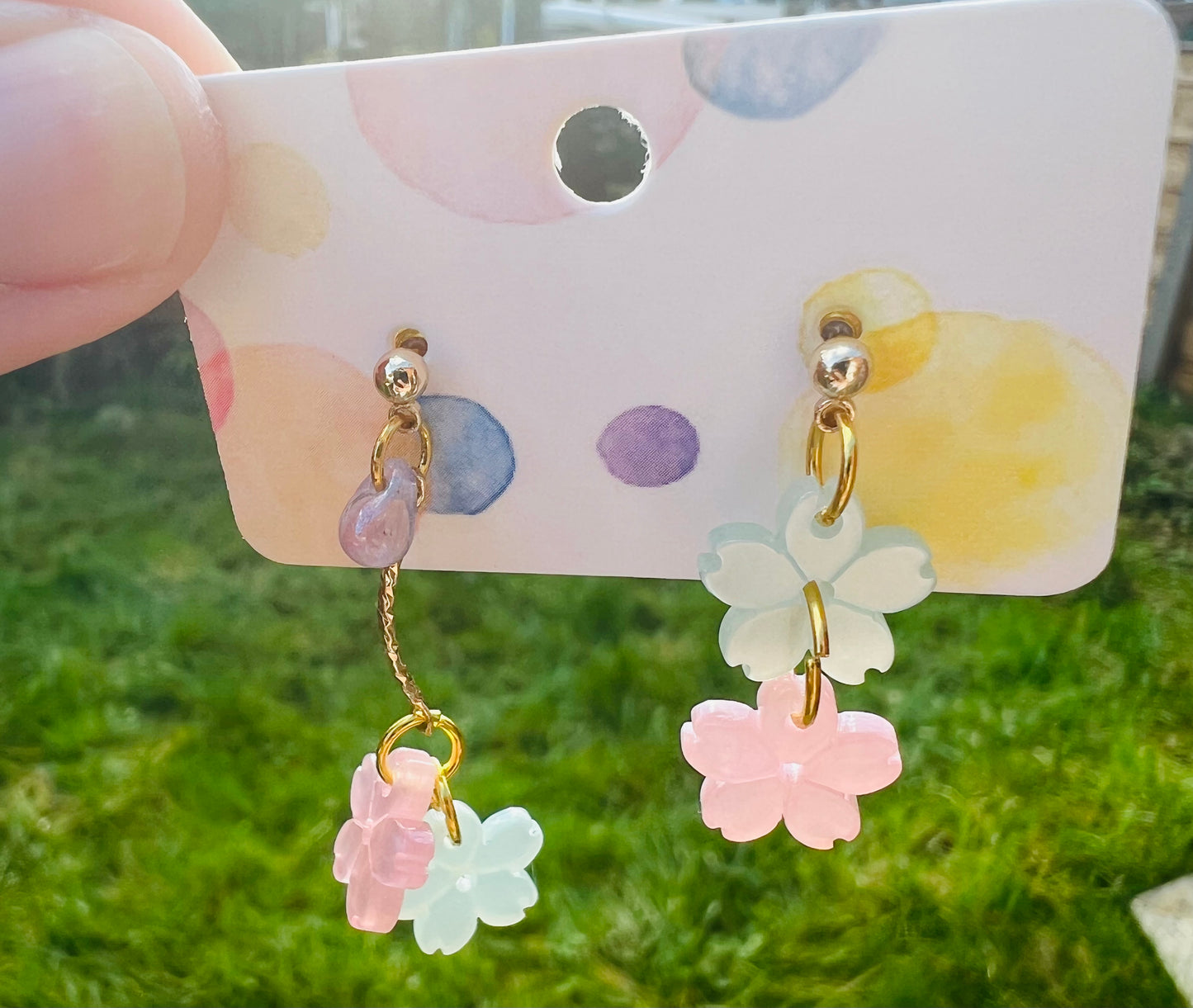 Colourful Sakura earrings